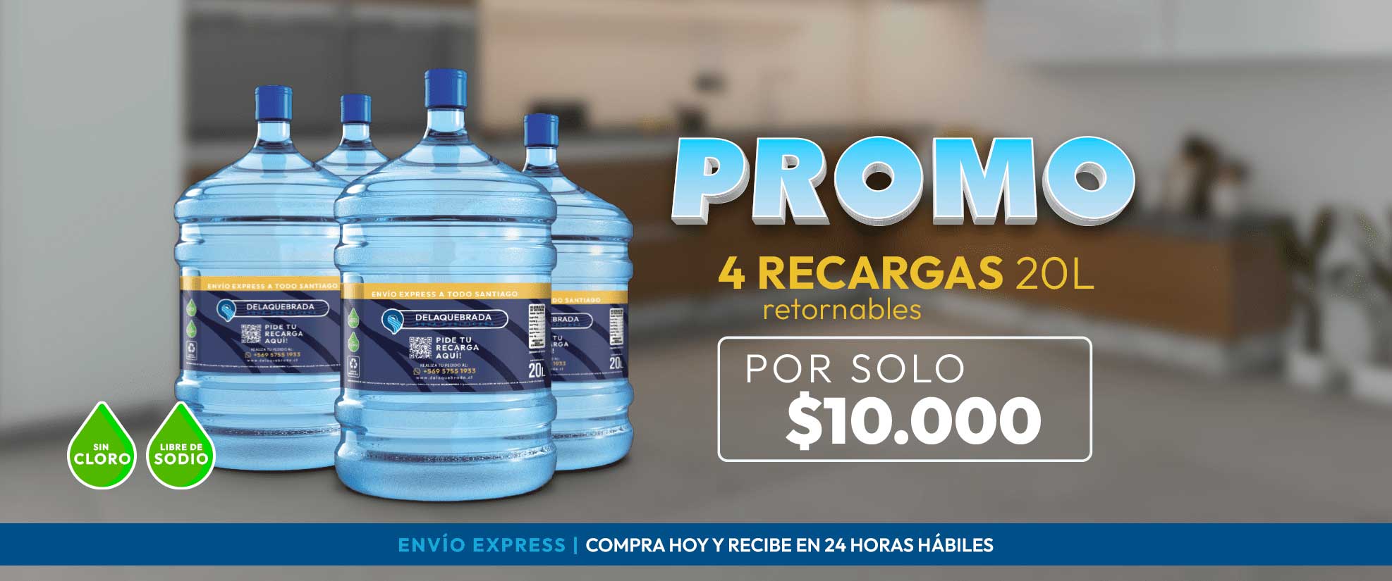 Agua Purificada a Domicilio en Santiago, Providencia, Las Condes, Ñuñoa y más! Pide Aquí!