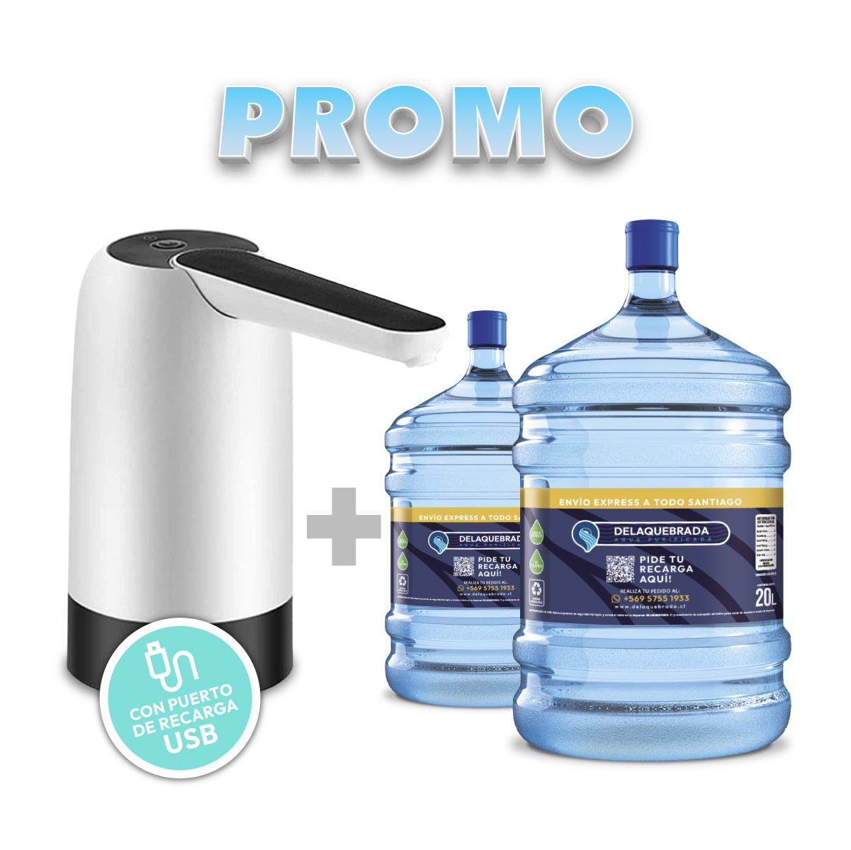 Dispensador Touch USB para Agua Purificada en Bidones. Promoción